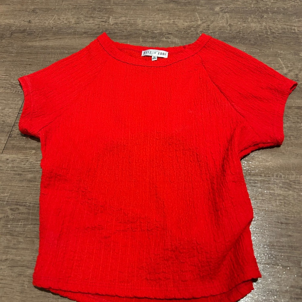Vibrant Red Short Sleeve Top
